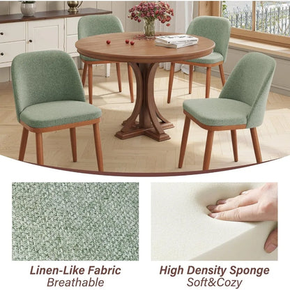 Upholstered Dining Chairs Set of 4, Modern Kitchen Chair with Back, Fabric
