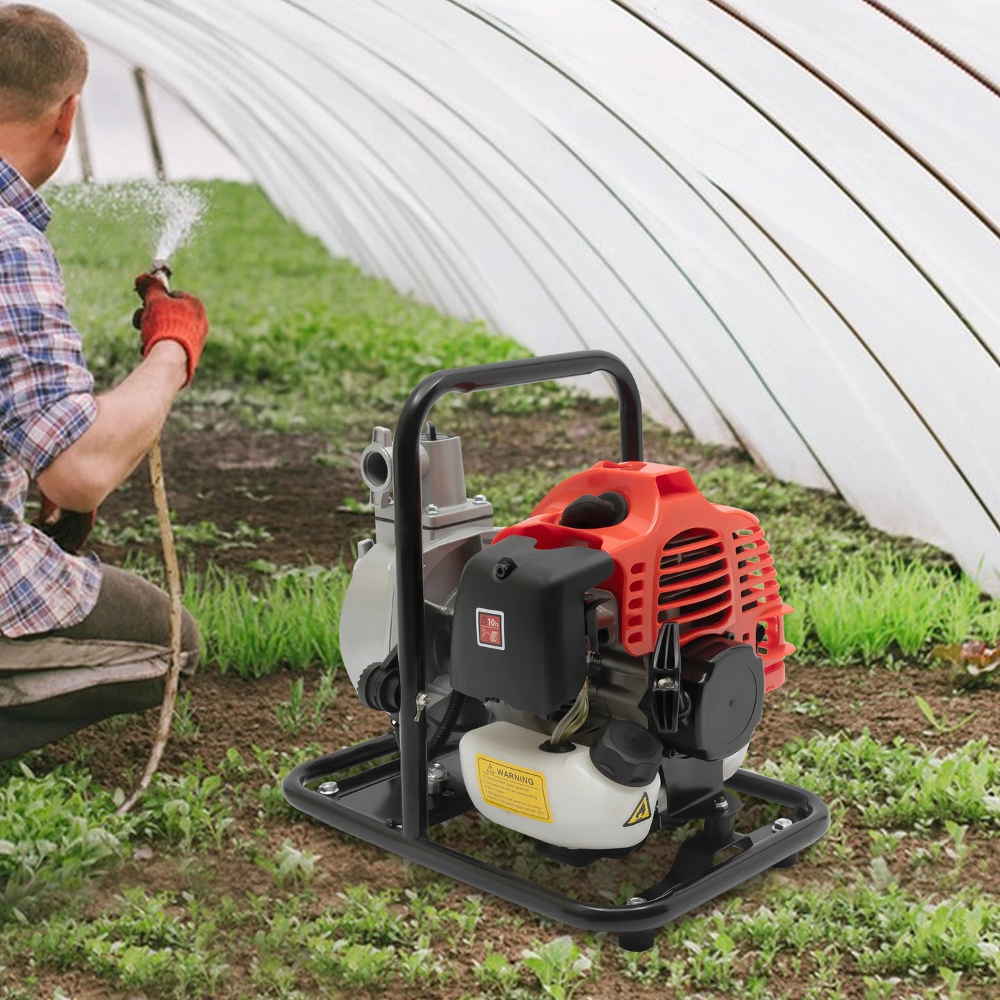 Gasoline Water Pump 2-Stroke Portable Gasoline Engine Trash Pump 20m Lift Powerful Engine Water Transfer Pump 26.25ft Suction