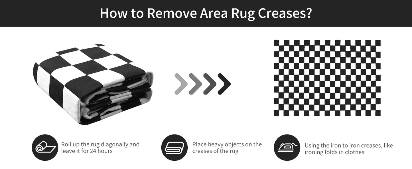 Black and White Checkered Rug