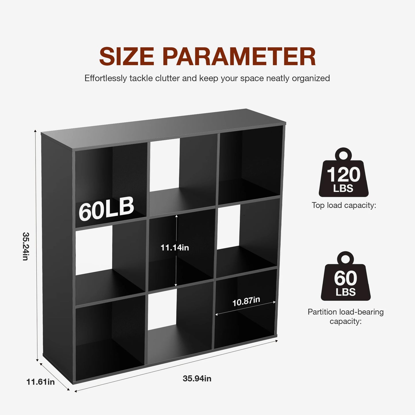 9 Cube Storage Organizer Wooden Shelf Bookcase Open Bookshelf for Living Room and Home Office Display Storage Bookcase