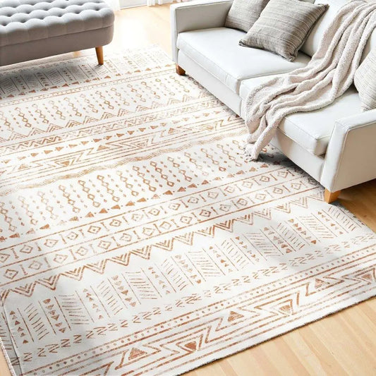 Modern Beige Large Area Rug 6x9ft