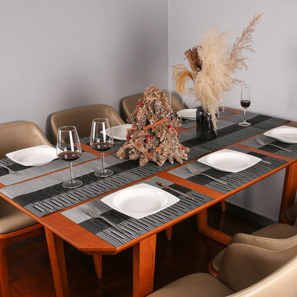 Woven Vinyl Placemats Set Place Mats Crossweave Non-Slip Washable Table Mats for Dining Table Kitchen Reataurant Decor Coasters