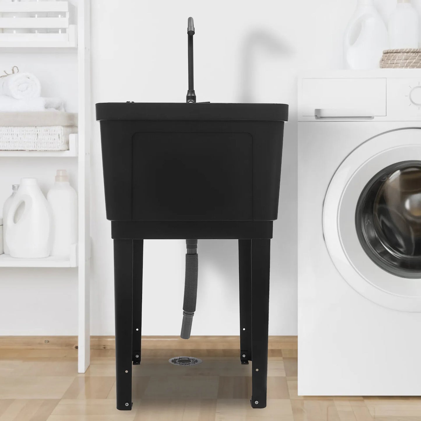Utility Sink Laundry Tub Wash Bowl Basin Laundry Sink With Faucet Washboard USA