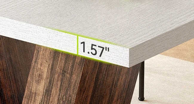 47 Inches Dining Table for 4, Modern Dining Room Tables, White Rectangle Table for Dining Room, Kitchen, Living Room