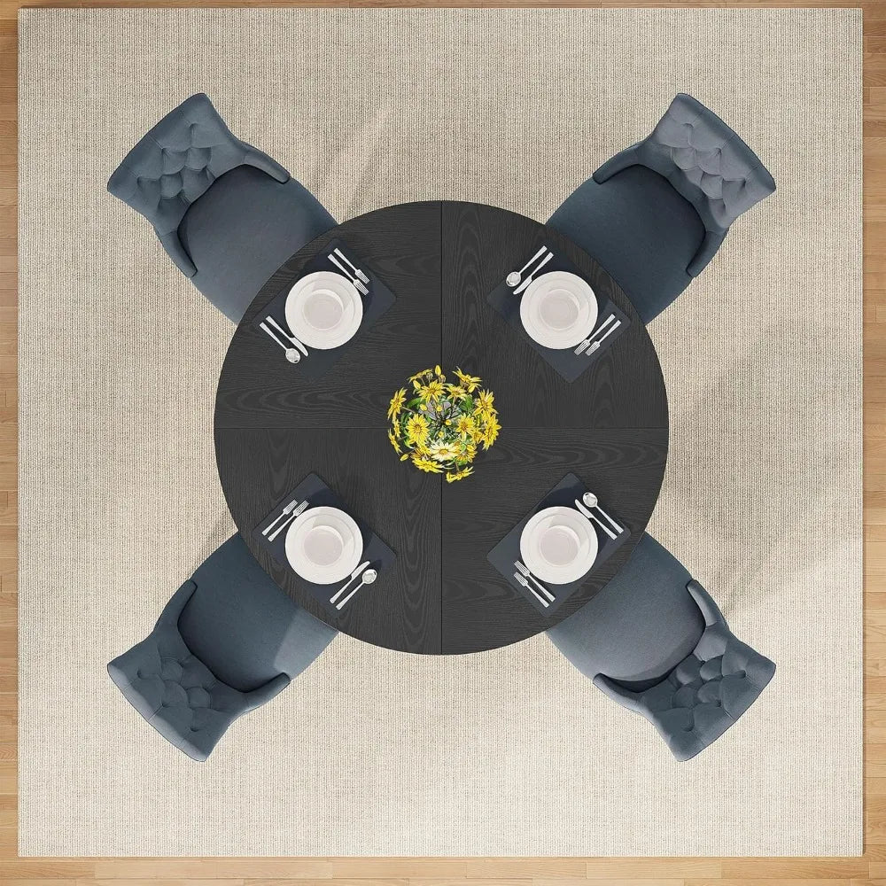 Round Wood Dining Table For Kitchen or Dining Room, 47 in