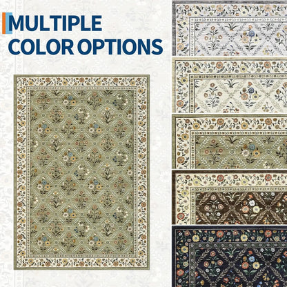 Vintage Washable Area Rugs for Living Room Soft Low-Pile Non-Slip Carpet  for Bedroom Dining Room Home Office