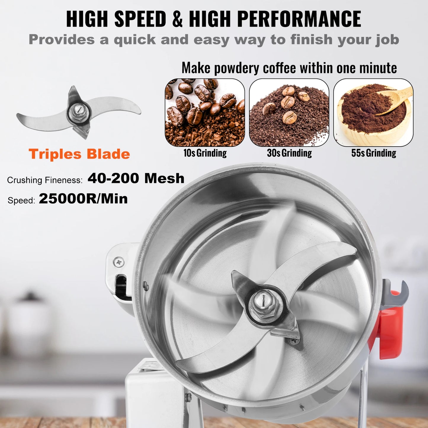 150-2500g Electric Grain Mill Grinder