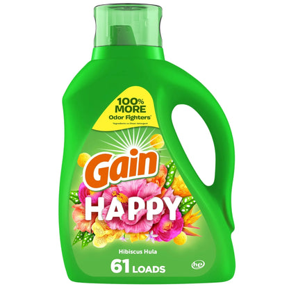 107 Load HE Laundry Soap 154oz Happy Scent, Top Rated Concentrated Detergent for Freshness and Effective Cleaning