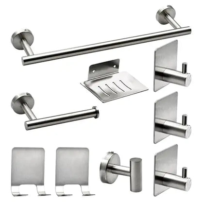 Bathroom Hardware Set 7Pcs Bathroom Towel Rack Including 16" Hand Towel Bars Toilet Paper Holders, Towel Rings, Robe Towel Hooks