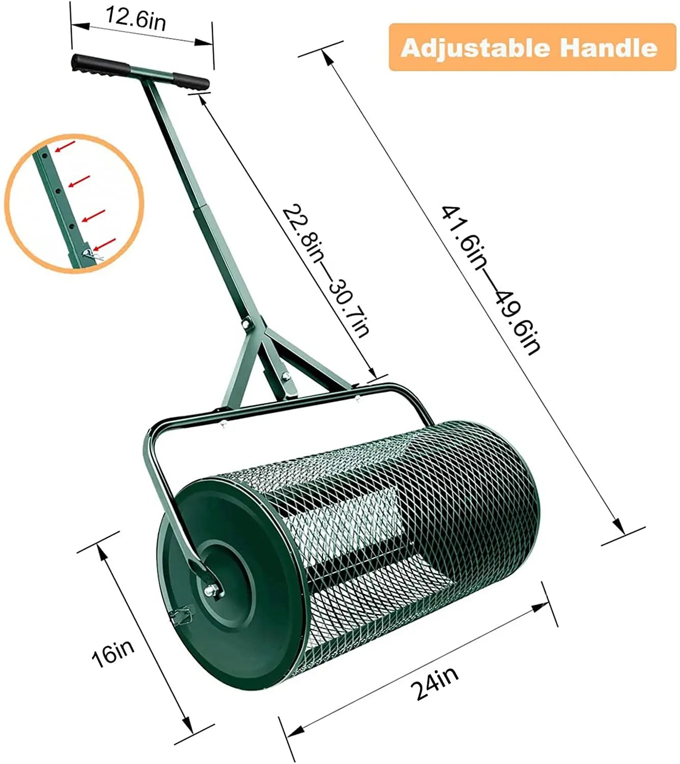 Fertilizer spreader Compost Spreader, Peat Moss Spreader, Metal Mesh Manure Spreader for Lawns, Garden Planting Seeding