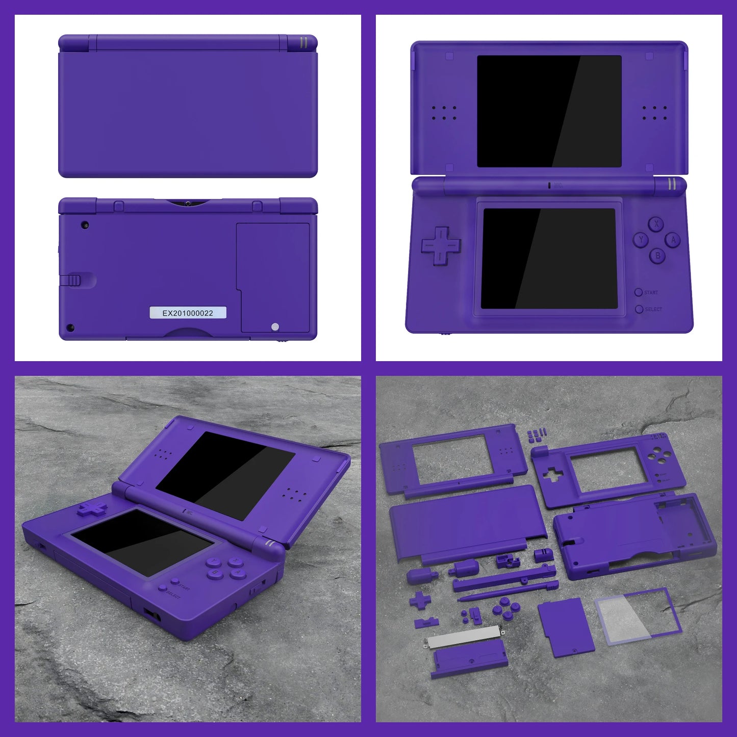 eXtremeRate Replacement Full Housing Shell for Nintendo DS Lite, Case Cover with Buttons, Screen Lens for NDSL - Single Series