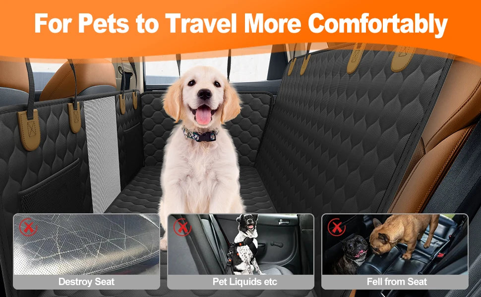 Waterproof Pet Travel Accessories Foldable Dog Car Rear Back Seat Protector