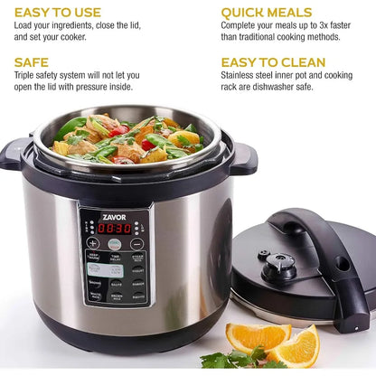 8 Quart Multi-cooker Stainless Steel, Serves 6 people