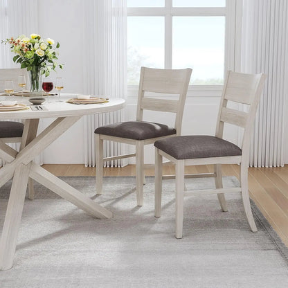 4-Piece Solid Wood Dining Table Set for 4-6, Modern Breakfast Dinette Kitchen Table with Chairs