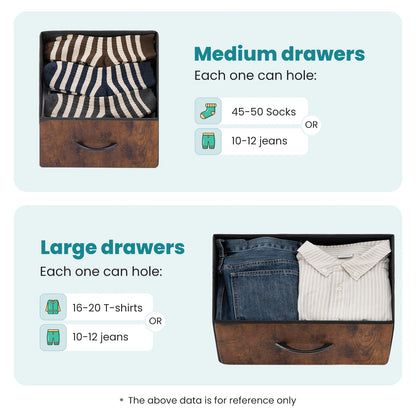 Dresser For Bedroom With 7 Fabric Drawers Organizer Storage Closet