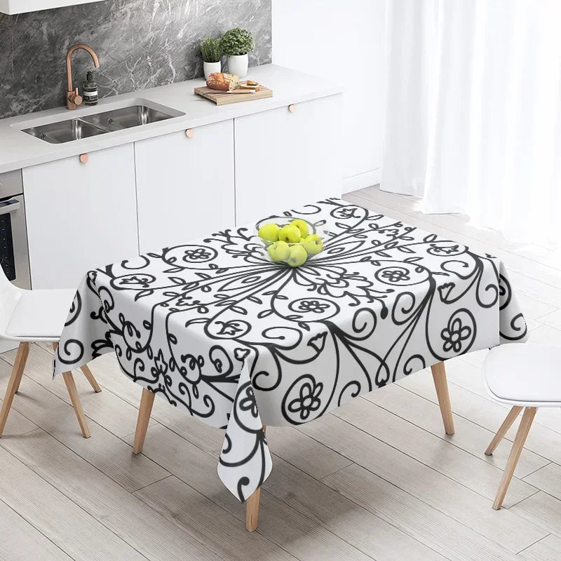 Home tablecloths dining decoration and rectangular table accessories waterproof cloth Anti-stain simple Modern abstract nordic