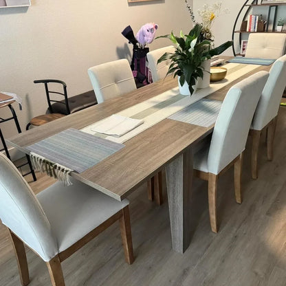 Dining Chairs , Modern Upholstered Fabric Dining Room Chairs, Armless Kitchen Chairs with Wood Legs and Padded Seat