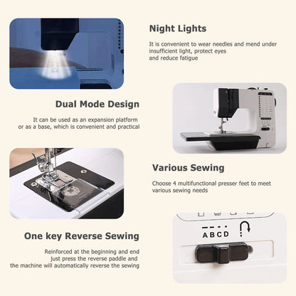 12 Stitches Mini Electric Sewing Machine with Sewing Table and 113PCS Sewing Kit
