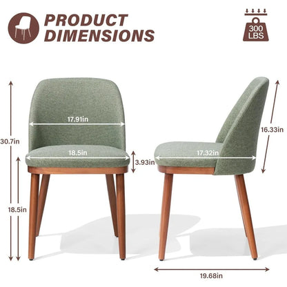 Upholstered Dining Chairs Set of 4, Modern Kitchen Chair with Back, Fabric