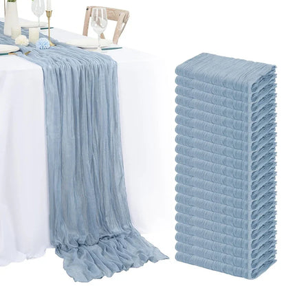 1pc Cheesecloth Table Runner,Country Style Gauze Cheese Cloth Tablecloth For Wedding,Bridal Shower,Baby Shower,Birthday Party