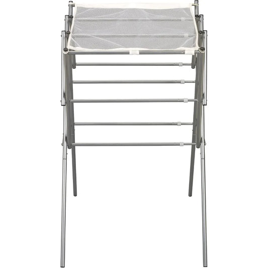 Household Essentials Clothes Drying Rack, Foldable, Expandable and Collapsible Laundry Drying Rack, Silver