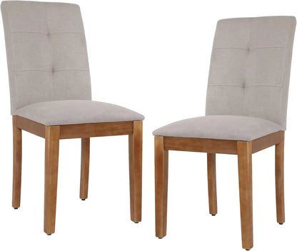 Dining Chairs , Modern Upholstered Fabric Dining Room Chairs, Armless Kitchen Chairs with Wood Legs and Padded Seat