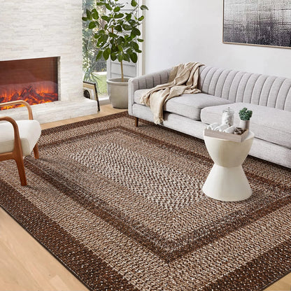 Washable Area Rugs ,Braided Print, Non Slip