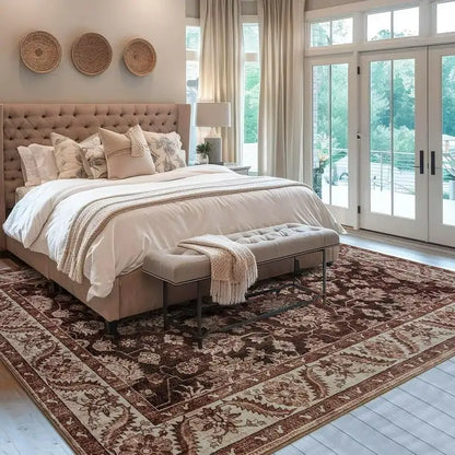 New Vintage Floral Rugs Soft Accent Large Area Rug Fluffy Carpet for Bedroom Living Room