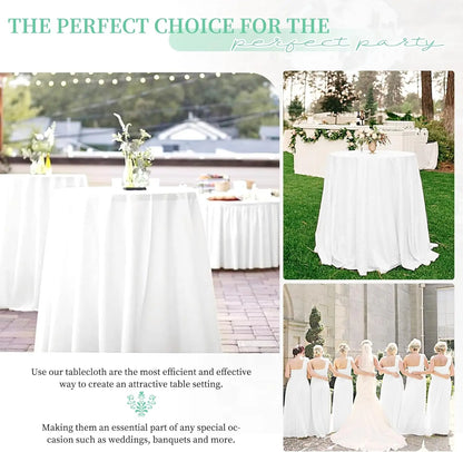 12 Pack White Round Tablecloth 90 inch Round Table Cloth Polyester,White Tablecloths for Round Tables