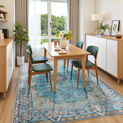 Elegant Floral Faux Wool Area Rug