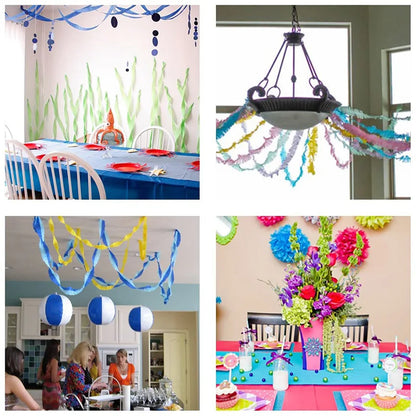 12Pcs/Rolls Crepe Paper Decorations in 12 Colors 82ft