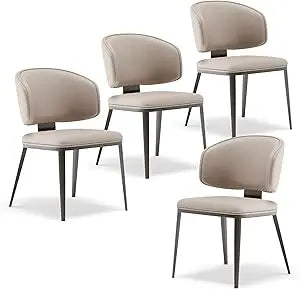Dining Chairs Set of 4 Modern High Backrest Comfortable, Fashion Upholstered Kitchen Chair Armless Dinner Room Chair