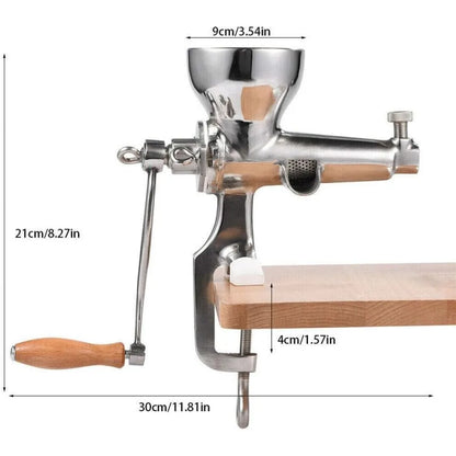 Stainless Steel Manual Wheatgrass Juicer Hand Crank Fruit Vegetable Orange Juice Press Extractor Table Clip-on Type