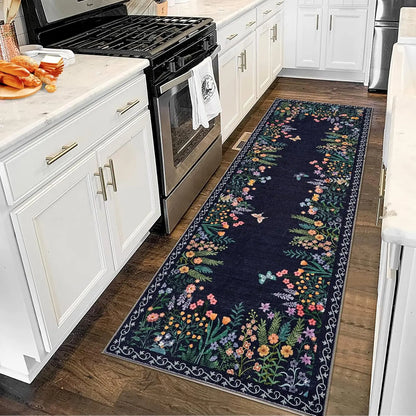 Washable Floral Rug ,Soft ,Non Slip
