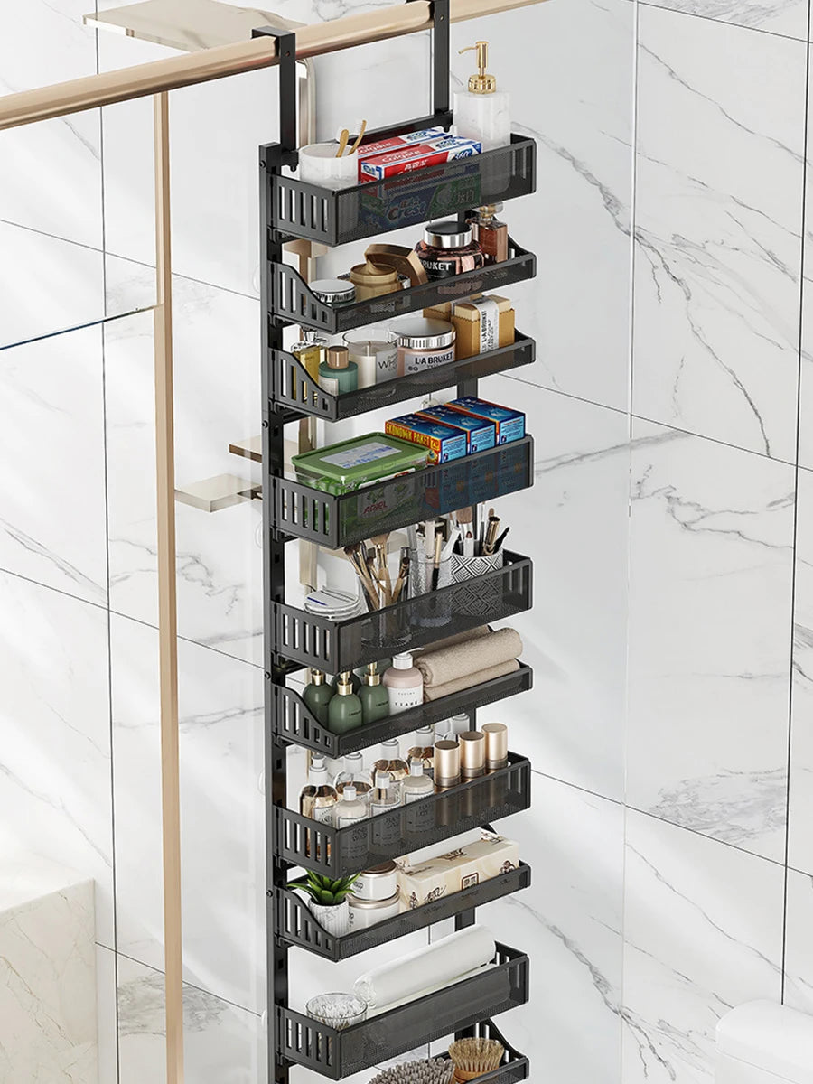 Over The Door Pantry Organizer, 10-Tier Pantry Door Hanging Heavy-Duty Carbon Steel Storage Rack Organizer For Kitchen Spice