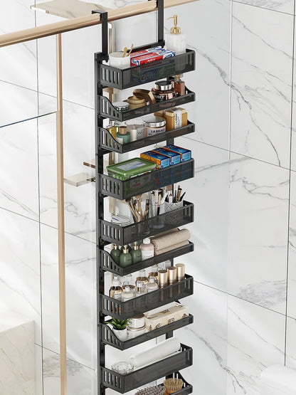 Over The Door Pantry Organizer, 10-Tier Pantry Door Hanging Heavy-Duty Carbon Steel Storage Rack Organizer For Kitchen Spice