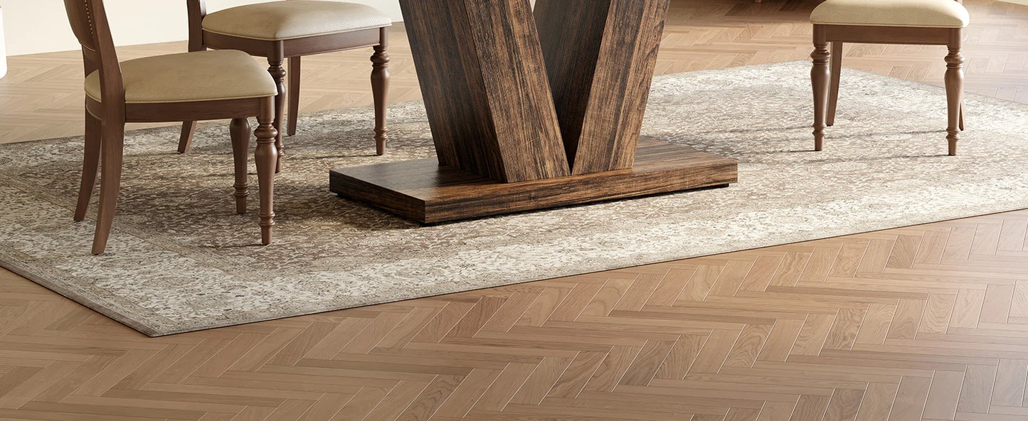 47 Inches Dining Table for 4, Modern Dining Room Tables, White Rectangle Table for Dining Room, Kitchen, Living Room