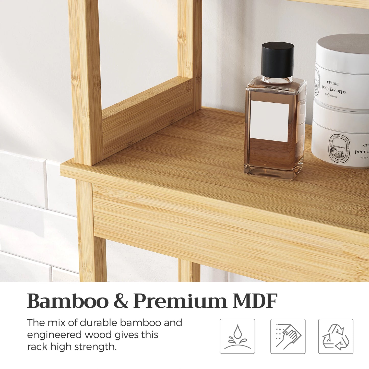 Over The Toilet Storage Cabinet, Bathroom Cabinet With Adjustable Inside Shelf And Bottom Stabilizer Bar