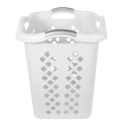 2 Bushel Plastic Laundry Basket Hamper with 4 Handles Breathable Ventilation Durable