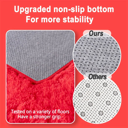 Fluffy Soft Shaggy Non-Slip Red Rugs For Living Room/Bedroom/Nursery