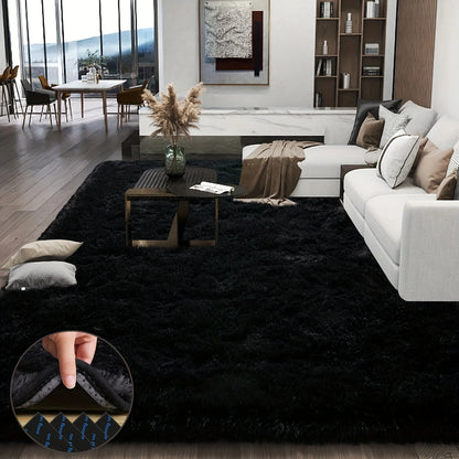Large plush area rug, decorative for living room, super soft and fluffy plush rug for bedroom