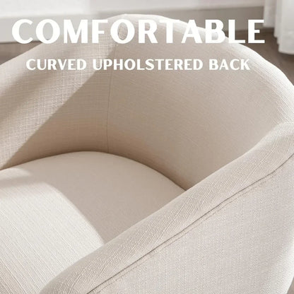 Beige Dining Chairs Set of 6, Mid-Century Modern Dining Chairs, Linen Upholstered