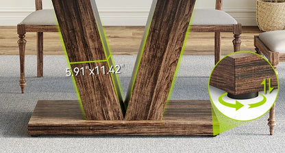 47 Inches Dining Table for 4, Modern Dining Room Tables, White Rectangle Table for Dining Room, Kitchen, Living Room