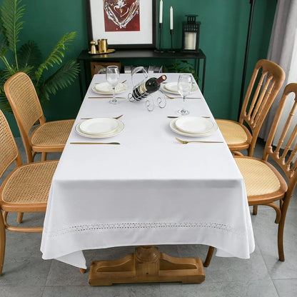 Heavy Duty Polyester Tablecloth Waterproof Wrinkle Free Stain Resistant Oil Proof Faux Linen Weddings Parties Banquets Dining