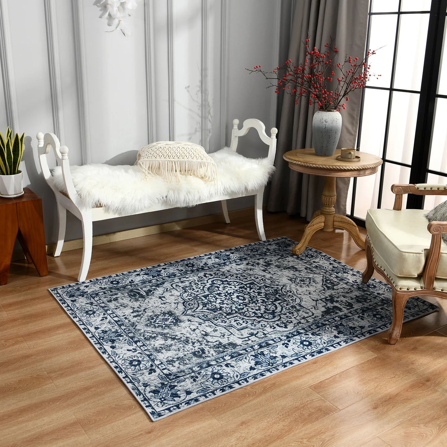 Vintage Bohemian Area Rug for Living Room, Bedroom