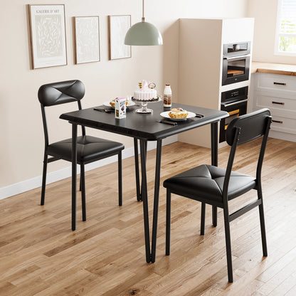 Small Dining Table Sets for 2 with Upholstered Chairs