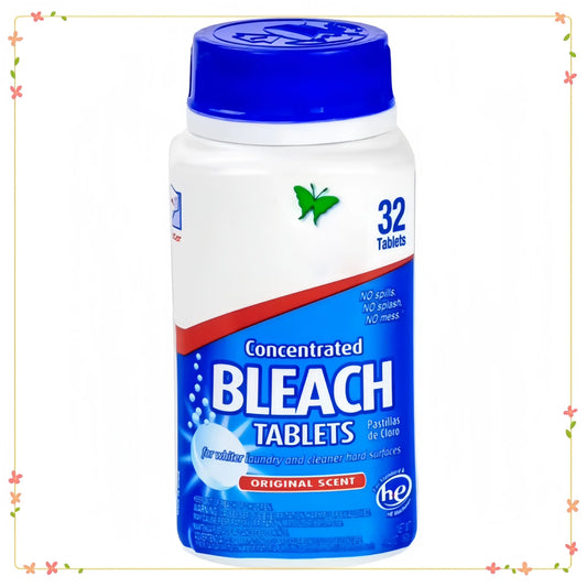 32-Count Concentrated Bleach Tablets, Original Scent for Laundry & Disinfecting, Easy Storage & Dissolving