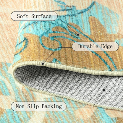 Elegant Floral Faux Wool Area Rug