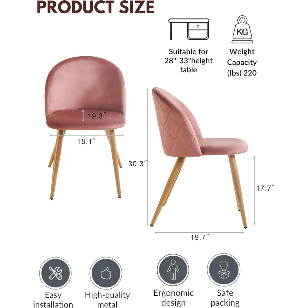 Dining Chairs Set of 2, Kitchen Dining Room Chairs with Soft Velvet Seat/Metal Legs