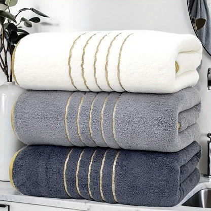 3pcs Ultra-Soft Coral Bath Towel Set - Quick-Dry Luxury Spa & Gym Towels, Large Bath Sheets , Lightweight & Highly Absorbent